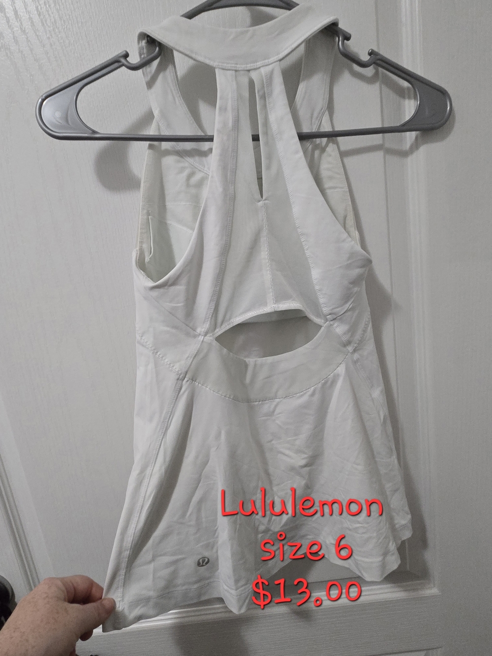 lululemon athletica White Racerback Cutout Tank Top